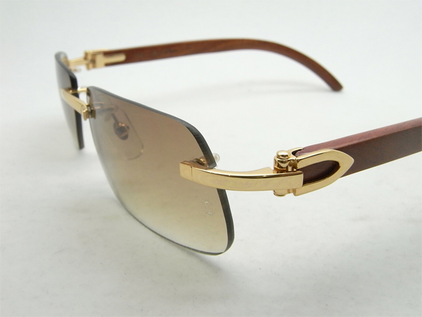 cartier wood gold glasses